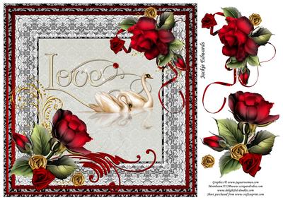 Love Swans Lace and Roses