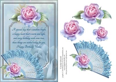 Frosted Dreams with Roses and Fan