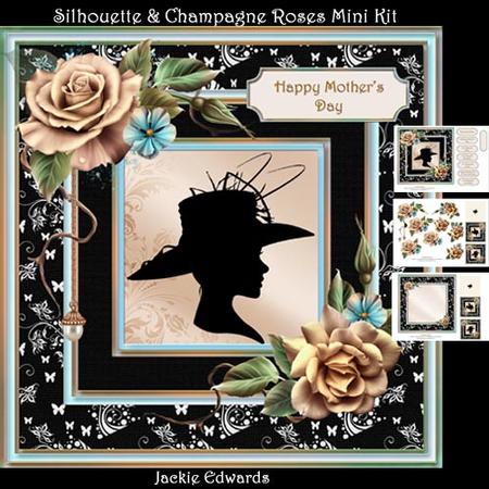 Silhouette & Champagne Roses Mini Kit