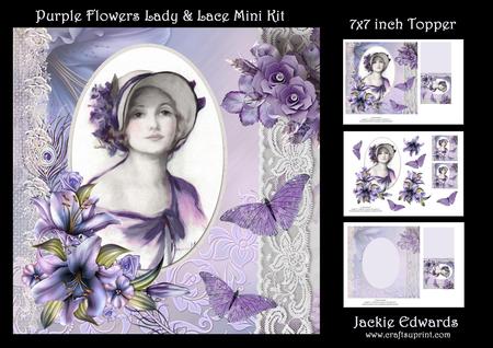 Purple Flowers Lady & Lace Mini Kit