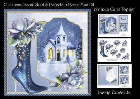 Christmas Scene Boot & Porcelain Roses Mini Kit