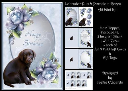 Labrador Pup & Porcelain Roses
