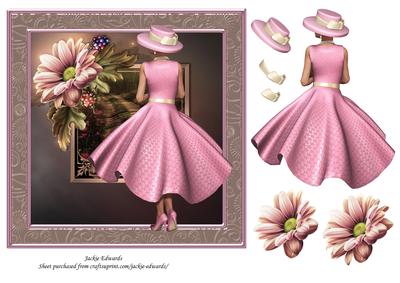 Lady in Pink & Autumn Flowers
