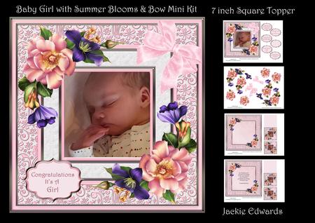 Baby Girl with Summer Blooms & Bow Mini Kit