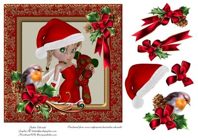 December Fairy Robin & Holly