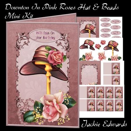 Downton in Pink Roses Hat & Beads Mini Kit