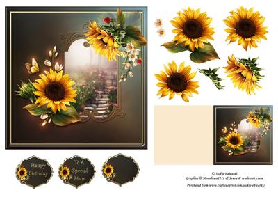 Sunflowers & Butterfly