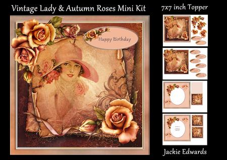 Vintage Lady & Autumn Roses Mini Kit
