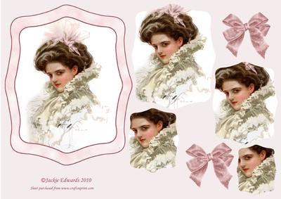 Victorian Lady Pyramid Topper Pink