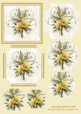 Yellow Floral Topper with Shaped Pyramid