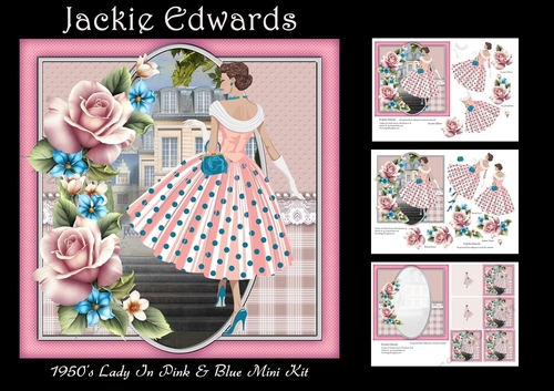 1950s Lady In Pink & Blue Mini Kit