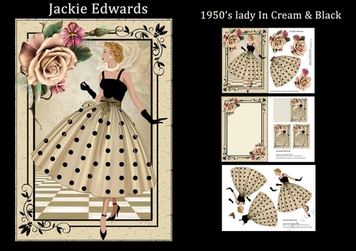 1950s Lady In Cream & Black Mini Kit