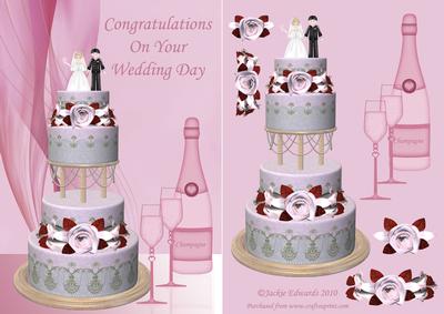 Wedding Day Card Front with Decoupage