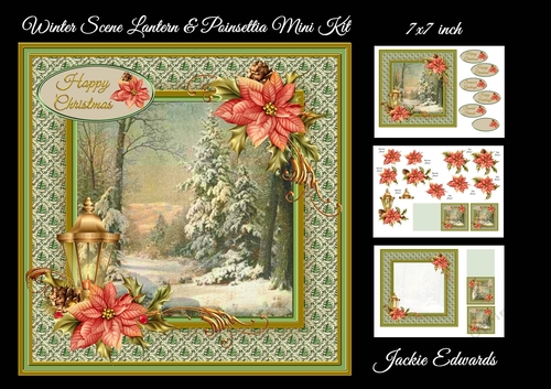 Winter Scene Lantern & Poinsettia Mini Kit