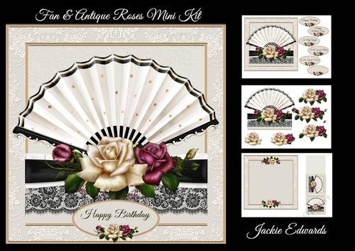 Fan & Antique Roses Mini Kit