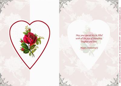 Hearts and Roses Fold Back Card