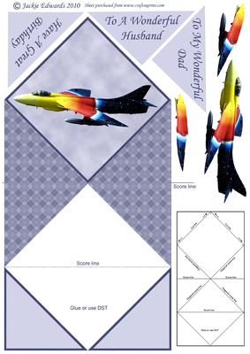 Colourful Hawker Hunter Jet Fighter Spring Card