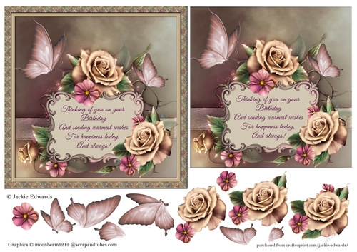 Champagne Roses Butterflies & Verse