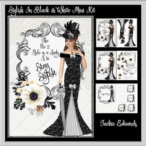 Stylish In Black & White Mini Kit