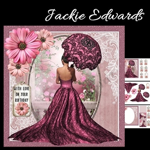 Parasol Lady & Pink Flowers Mini Kit