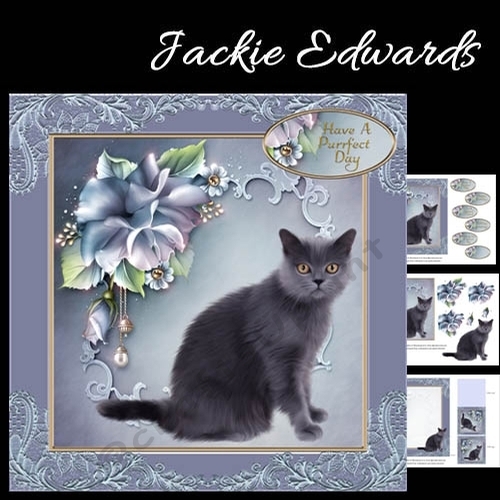 Grey Cat & Porcelain Roses Mini Kit