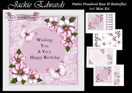 Ombre Powered Rose & Butterflies Mini Kit