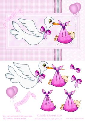 Baby Girl Step-by-step Card Front