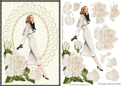 1950s Elegant Lady with Roses