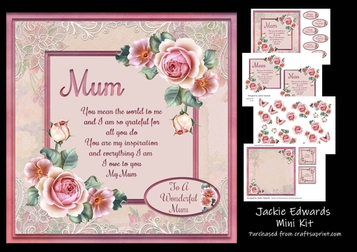 Roses Lace & Verse for Mum Mini Kit