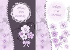 40th Birthday with Floral Border Feature