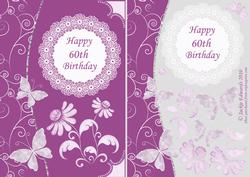60th Birthday with Butterflies and Flowers 3