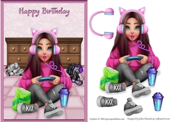 A5 Gamer Girl In Pink