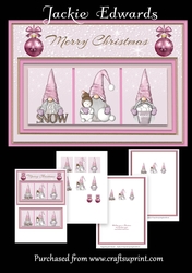 A5 Christmas Gnomes Pink Mini kit