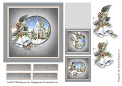Christmas Card With Snowy Church Scene