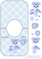 Baby Boy Bib Shaped Card with Step-by-step