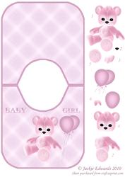 Baby Girl Bib Shaped Card with Step-by-step