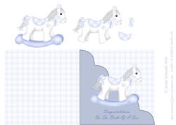 Blue Rocking Horse for a Boy