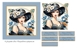 Art Nouveau Lady In Blue