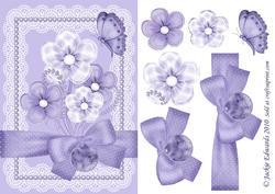 Flowers and Lace Step-by-step Card Front Blue