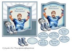 Rugby Player In Blue