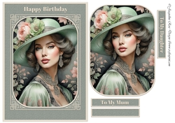 A5 Vintage Lady In Green