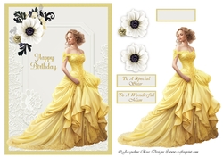 A5 Victorian Lady In Yellow
