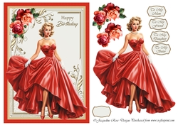 A5 Victorian Lady In Red
