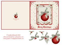 Christmas Bauble and Holly Card