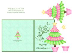 Swirly Dove and Christmas Tree Cut and Fold Card