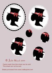 Silhouette Lady with a Top Hat