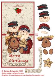 Santa and His Friends Over the Edge Card