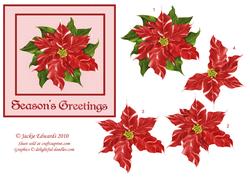 Poinsettia Decoupage Card Front