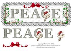 Peace Large Dl Card Front with Decoupage