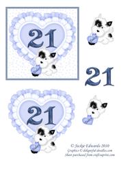 21 Today with Hearts and Lace Blue
